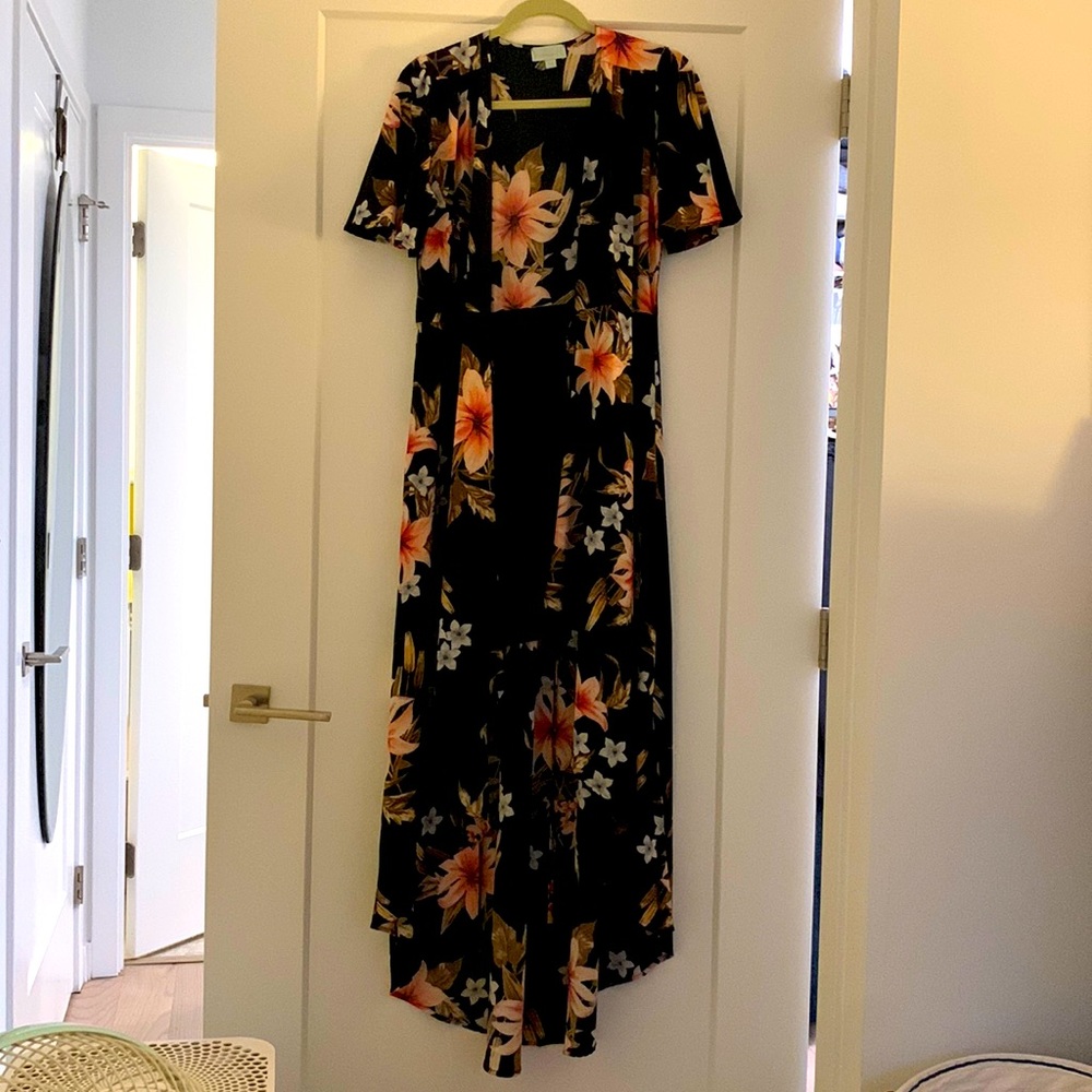 Veronica M high-low wrap dress